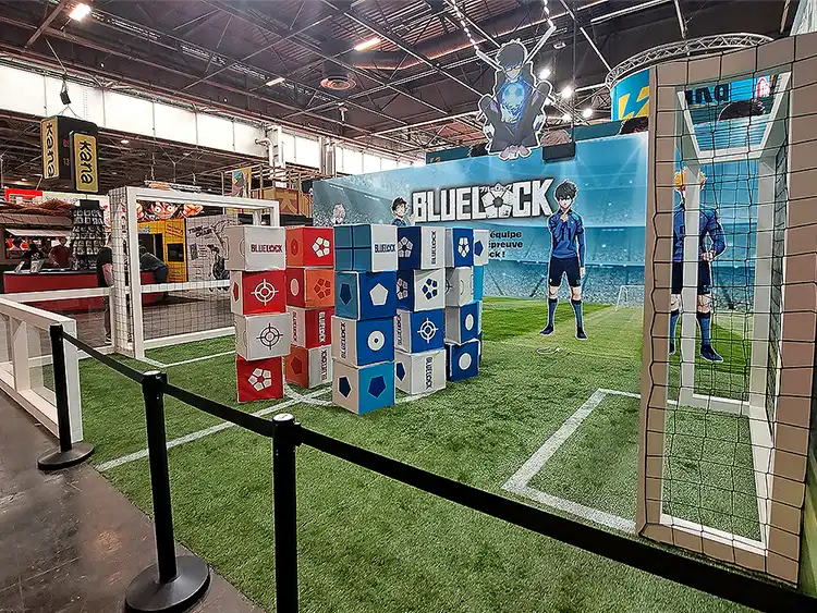 Jeu de rapidité Blue Lock conçu par Les Francs Limiers pour les éditions Pika à la Japan Expo